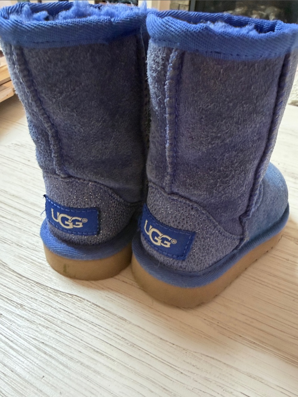 UGG Royal Blue Sparkle Short Sheepskin Boots